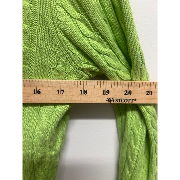Lauren Ralph Lauren Lime Green Cable Knit Sweater M - Picture 4 of 5